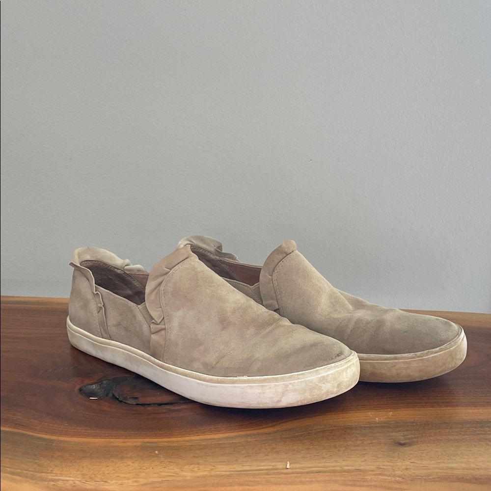Kate Spade Taupe Suede Slip-On Loafers